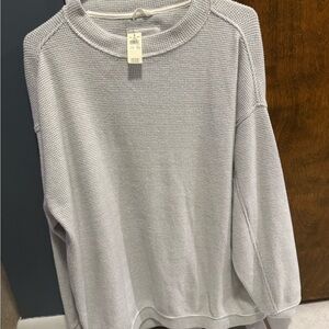 Aerie XS oversized Gray Waffle Sweater/Crewneck new with tags
